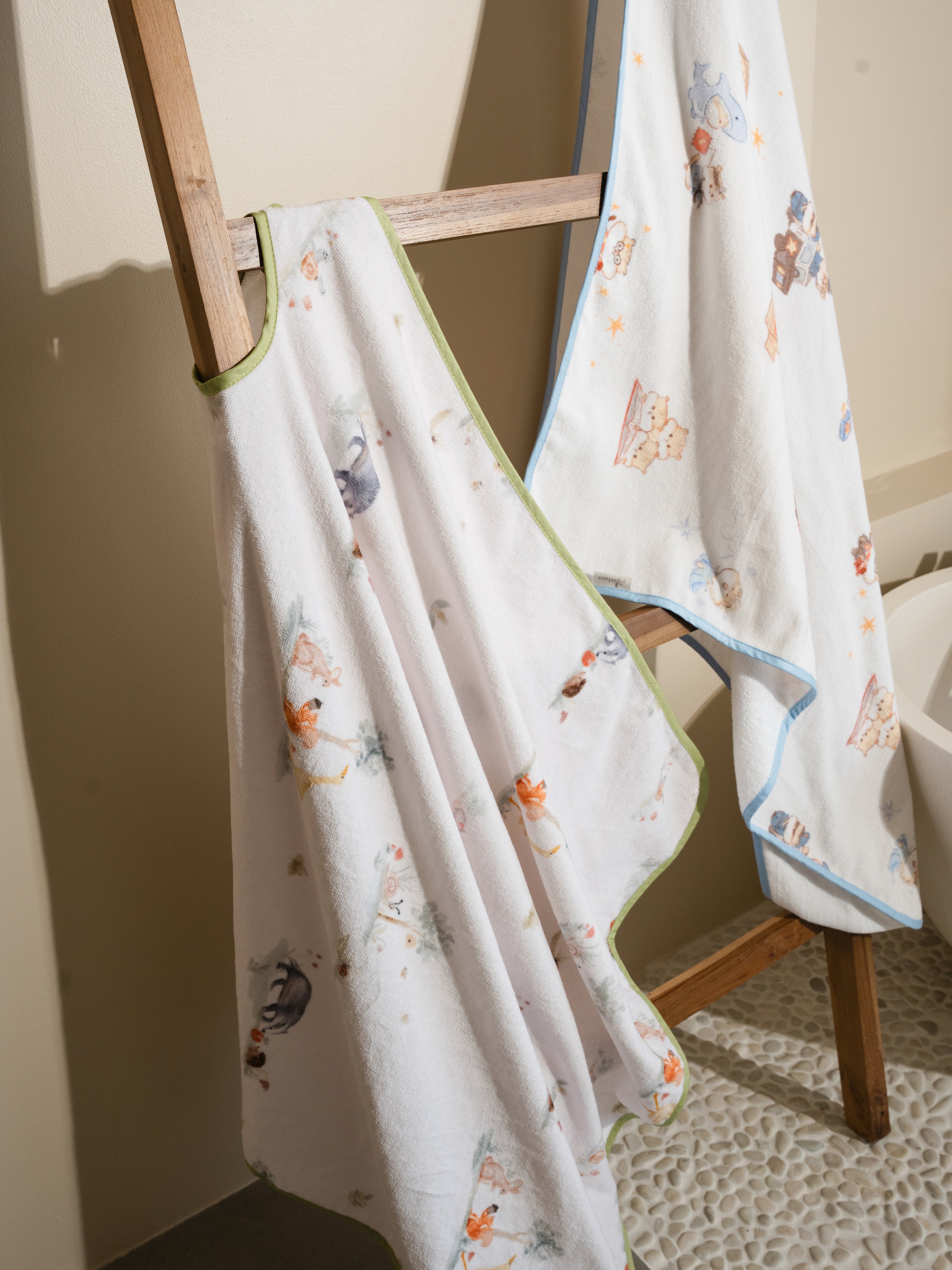 Pick & Dry Baby Apron Bath Towel -Garden