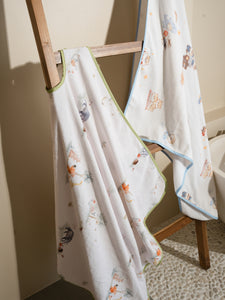 Pick & Dry Baby Apron Bath Towel -Garden