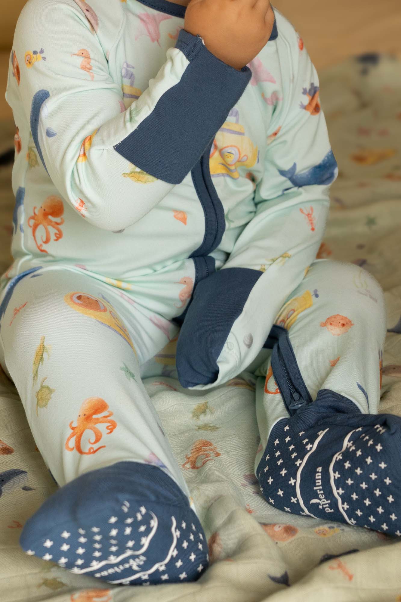 *PRE-ORDER* Bamboo Footie - Ocean