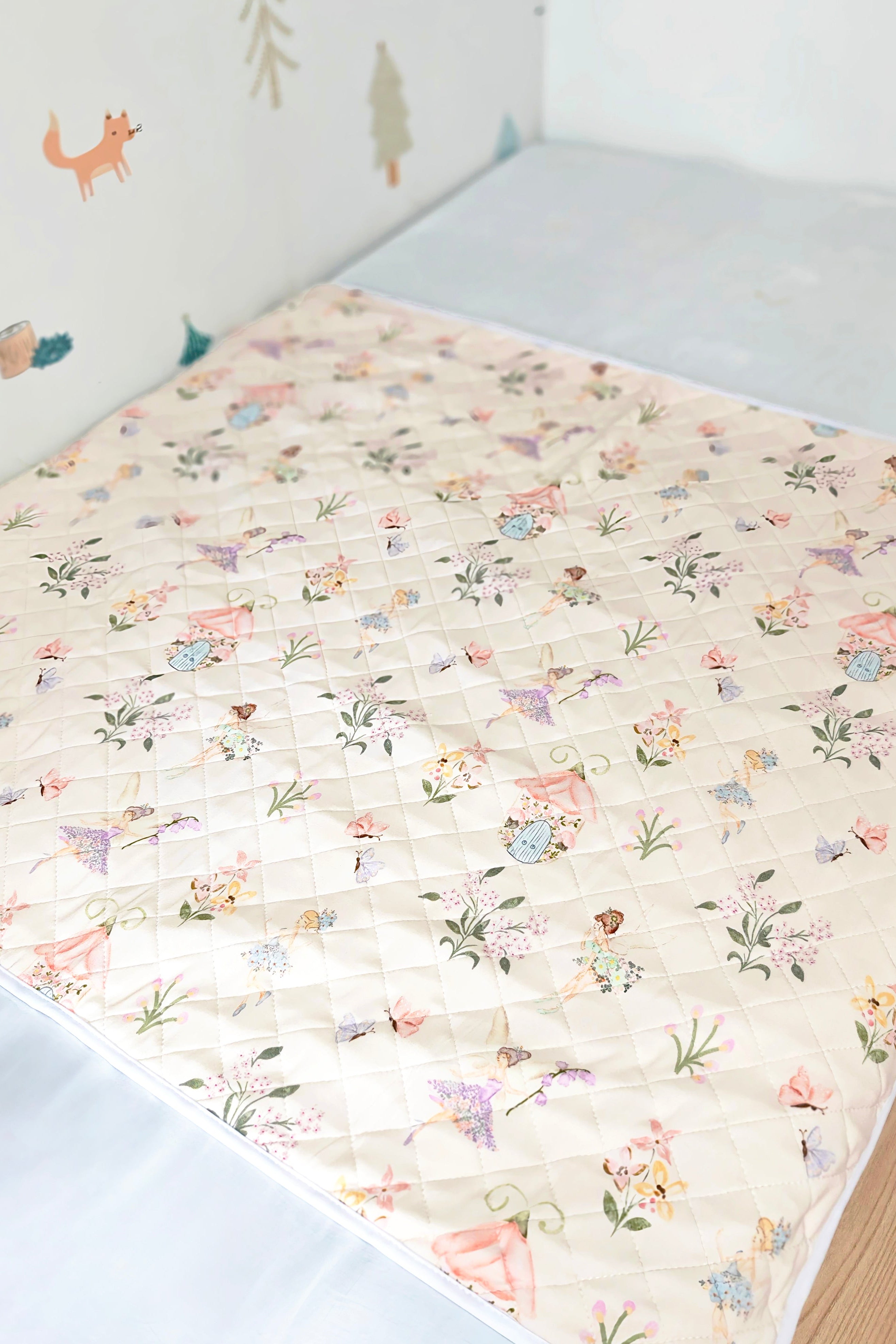 *PRE-ORDER* Modal Waterproof Bed Mat (With Wings) - Fairy Bloom