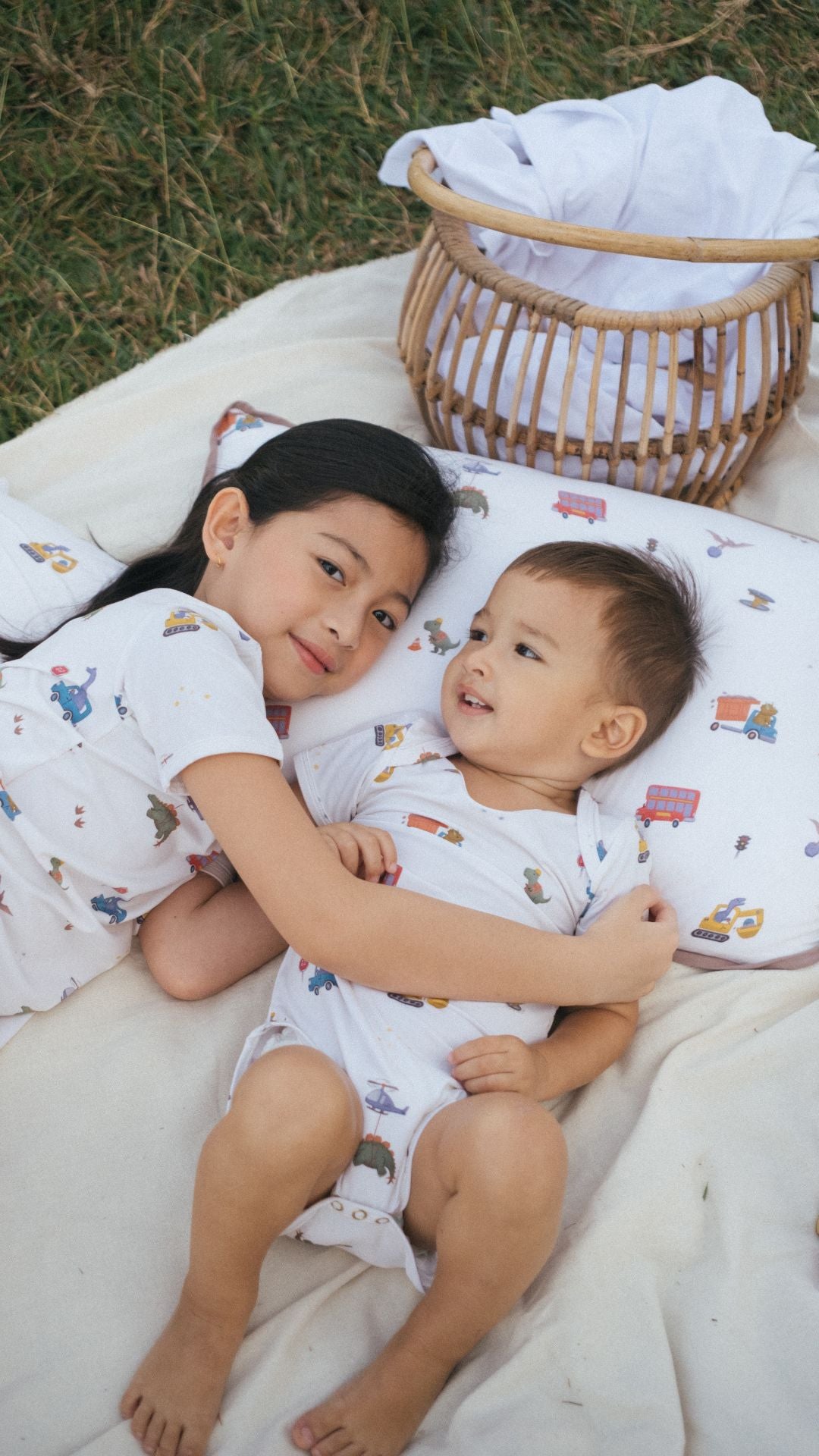 Bamboo Bodysuit Onesie - Dino Construction