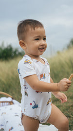 Load image into Gallery viewer, Bamboo Bodysuit Onesie - Dino Construction
