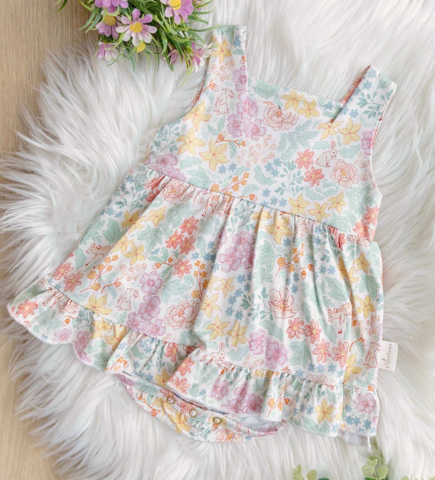 Bamboo Onesie Preppy Dress - Foliage